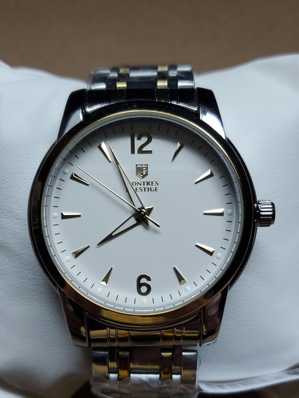 Men’s Stainless Steel Watch - White and Gold